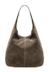 Dámska semišová shopper kabelka v khaki farbe  TORES-1177-57(Z25)
