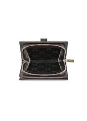 Čierna kožená dámska peňaženka PORES-0975-99(Z25), pohľad na produkt zhora na bielom pozadí.