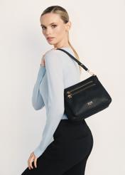 Čierna dámska crossbody kabelka z imitácie kože TOREC-0966A-99(Z25)
