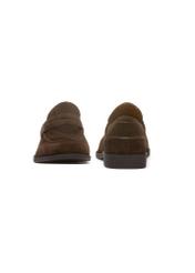 Pánske tmavohnedé kožené mokasíny BUTYM-0482-1H(W26), pohľad na produkt spredu a zozadu na bielom pozadí.