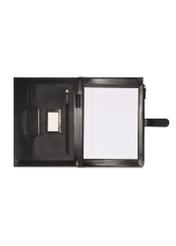 Čierna kožená pánska aktovka TORMS-0480-99(Z25), pohľad na produkt zvnútra na bielom pozadí.