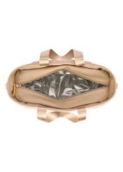 Béžová obedárová taška TOREN-0346-1A(W26) - pohľad na produkt zhora, na bielom pozadí.