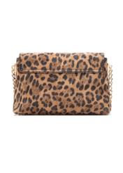 Dámska kožená kabelka s leopardím vzorom TORES-1170-86(Z25), pohľad na produkt zozadu na bielom podklade.