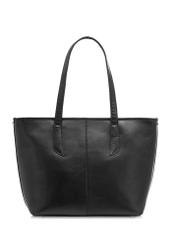 Kožená čierna shopper taška pre ženy TORES-1085-99(W25)-04