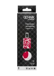 Ružový obal na veľký kufor AW-013-0007-5P-L(W26), pohľad na produkt v balení na bielom pozadí.