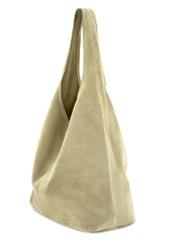 Dámska nákupná taška TORES-1177-8F(W26) z semišu v tmavomodrej farbe, diagonálny pohľad na bielom pozadí.