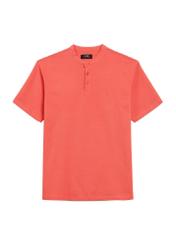Pánske koralové polo tričko POLMT-0061-34(Z24), pohľad na produkt spredu na bielom pozadí.