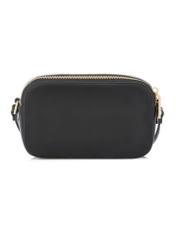 Čierna malá kožená dámska kabelka TORES-1262-99(W26) - pohľad na produkt zozadu, na bielom podklade.