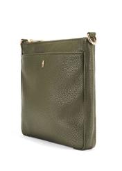 Dámska khaki kabelka cez rameno TOREC-0708B-55(Z25), diagonálny pohľad na produkt na bielom pozadí.