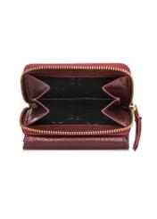 Malá skladacia dámska kožená peňaženka PORES-0816-4C(W26), pohľad na produkt vo vnútri na bielom pozadí.