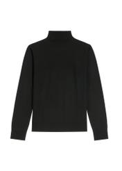 Pánsky vlnený rolák v čiernej farbe SWEMT-0198-99(Z26) - pohľad spredu na produkt, na bielom pozadí.
