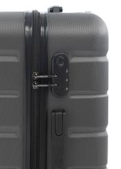 Stredný kufor na kolieskach WALAB-0067-9B-24(W26), pohľad na kombinačný zámok produktu na bielom pozadí.