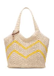 Shopper kabelka z imitácie slamy TOREC-0942A-25(W25)