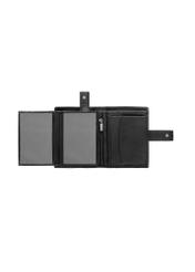 Čierna pánska kožená peňaženka PORMS-0682-99(W26), pohľad na produkt vo vnútri na bielom pozadí.