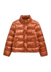 Dámska bunda so stojatým golierom v červenej farbe KURDT-0669-3D(Z26)