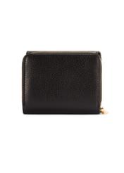 Čierna kožená dámska peňaženka s RFID ochranou PORES-0825RFID-99(Z25), pohľad na produkt zozadu na bielom pozadí.