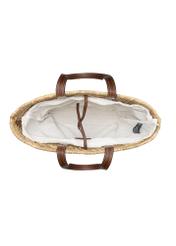 Dámska slamená nákupná taška TOREC-1219-1E(W26), pohľad na produkt vo vnútri na bielom pozadí.