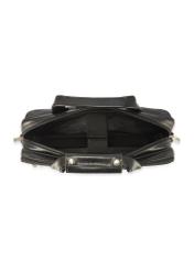 Čierna kožená pánska taška TORMS-0483-99(Z25), pohľad na produkt zvnútra na bielom pozadí.