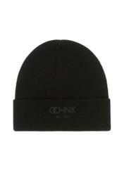 Čierna pánska zimná čiapka s logom OCHNIK CZAMT-0064A-99(Z24)-02