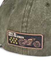 Khaki unisex baseballová šiltovka CZALT-0019-8D(W26) - detailný záber, na bielom pozadí.