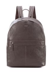 Pánsky kožený batoh tmavohnedý TORMS-0458-89(Z25), pohľad spredu na bielom pozadí.