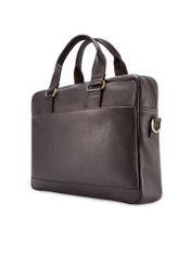 Pánska aktovka z hnedej kože TORMS-0503-1I(W26) - pohľad na produkt mierne diagonálny, na bielom podklade.