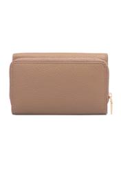 Veľká ružová kožená dámska peňaženka PORES-0801H-5D(W26), pohľad na produkt zozadu na bielom pozadí.