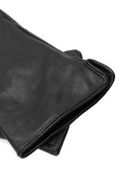 Dámske hnedé kožené rukavice REKDS-0001A-89(Z25), detail produktu, pohľad na bielom pozadí.