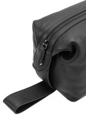 Veľká čierna pánska kozmetická taška TORMS-0475-99(Z25), detail produktu na bielom pozadí.