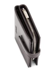 Čierna kožená dámska peňaženka PORES-0975-99(Z25), detail produktu, pohľad na bielom pozadí.