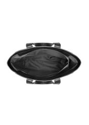 Čierna dámska nákupná taška TOREC-1133-99(W26), pohľad na produkt zvnútra na bielom pozadí.