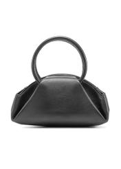 Čierna mini taška s horným uchom TORES-1203-99(Z25), pohľad zozadu na produkt na bielom pozadí.