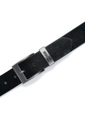 Pánsky čierny kožený opasok PASMS-0127C-98(Z24)-03