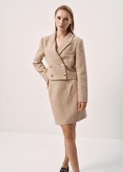 Dámska béžová mini sukňa SPCDT-0079-81(Z23)-03