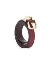 Dámsky kožený opasok fuchsiovej farby PASDS-0321-5E(W26) - pohľad na produkt mierne diagonálny, na bielom podklade.