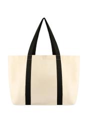 Béžová bavlnená taška TOREN-0333-1E(W26) - pohľad na produkt zozadu, na bielom pozadí.