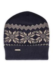 Pánska bavlnená čiapka v námorníckej modrej farbe CZAMT-0090-69(Z25), pohľad na produkt spredu na bielom pozadí.