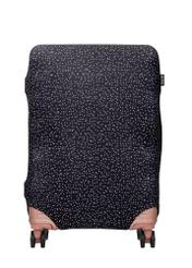 Stredne veľký obal na kufor s bodkami AW-013-0007-9P-M(W26), pohľad na produkt spredu na kufri.