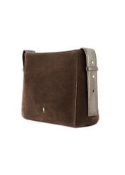 Dámska kožená kabelka hnedej farby TORES-1251-1I(W26) - diagonálny pohľad na produkt, na bielom pozadí.