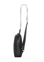 Black men's leather crossbody bag TORMS-0538-9I(Z26), side view of the product on a white background.