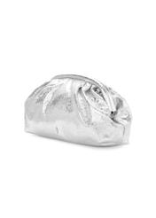 Dámska kožená kabelka striebornej farby TORES-1175-92(Z25), diagonálny pohľad na produkt na bielom pozadí.