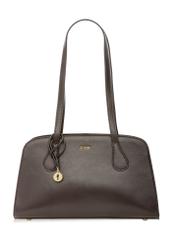 Hnedá taška cez rameno TOREC-1236-1H(W26), pohľad spredu na bielom pozadí.