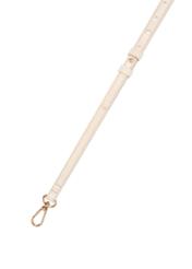 Krémová kožená kabelka TORES-1271-0B(W26) - pohľad na produkt zhora, na bielom pozadí.