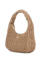 Béžová dámska kabelka cez rameno TOREC-1101-24(Z25), diagonálny pohľad na produkt na bielom pozadí.
