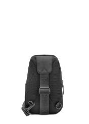 Čierna pánska crossbody kabelka TORMN-0419-99(W26) - pohľad na produkt zozadu, na bielom pozadí.