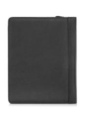 Pánska čierna kožená aktovka TORMS-0410R-9I(W26), pohľad na produkt zozadu na bielom pozadí.