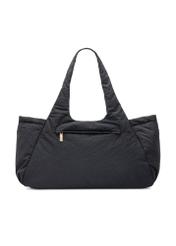 Čierna dámska nákupná taška TOREN-0336-99(W26), pohľad na produkt zozadu na bielom pozadí.