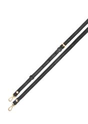 Čierna kožená dámska kabelka cez rameno TORES-1244-99(W26), pohľad spredu na produkt na bielom pozadí.