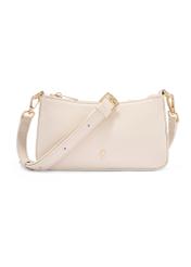 Malá krémová dámska kabelka TOREC-1188-0B(W26) - pohľad spredu na produkt, na bielom pozadí.