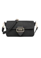 Čierna dámska taška cez rameno TOREC-1120-99(W26) - pohľad spredu na produkt, na bielom pozadí.